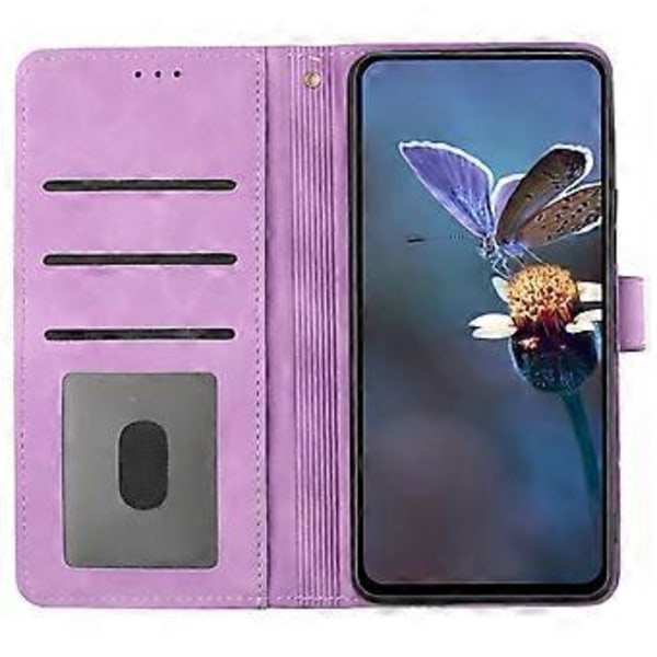 Fodral för Samsung Galaxy S25 Ultra, blommönstrad plånboksfodral i läder med handledsrem (Stil B)