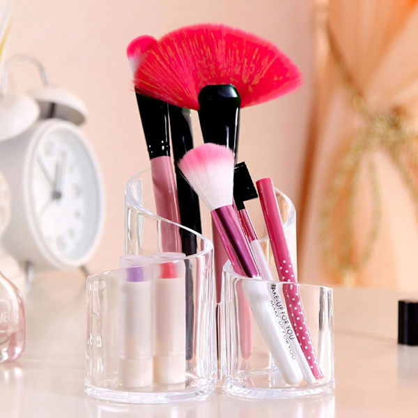 3-fags klar akryl makeup børste opbevaringsboks (én stk.)