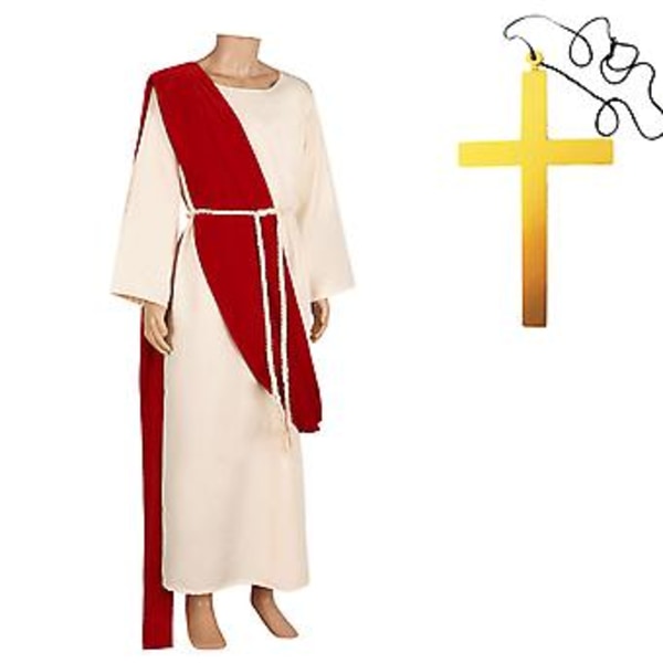 Jesusdräkt för Vuxna Män, Bibliskt Religiös Kristusdräkt Inkluderar Midjerop för Lärjunge Kostymer (XXL)