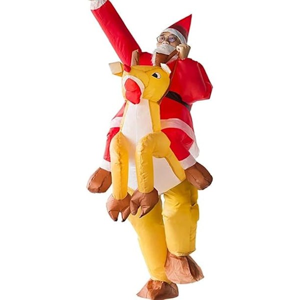 Uppblåsbar jultomtedräkt, rolig uppblåsbar jultomte