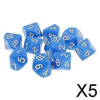 4-10-pack 10 st 10-sidiga tärningar D10 polyedriska tärningar för Dungeons and Dragons-spel (5 st)