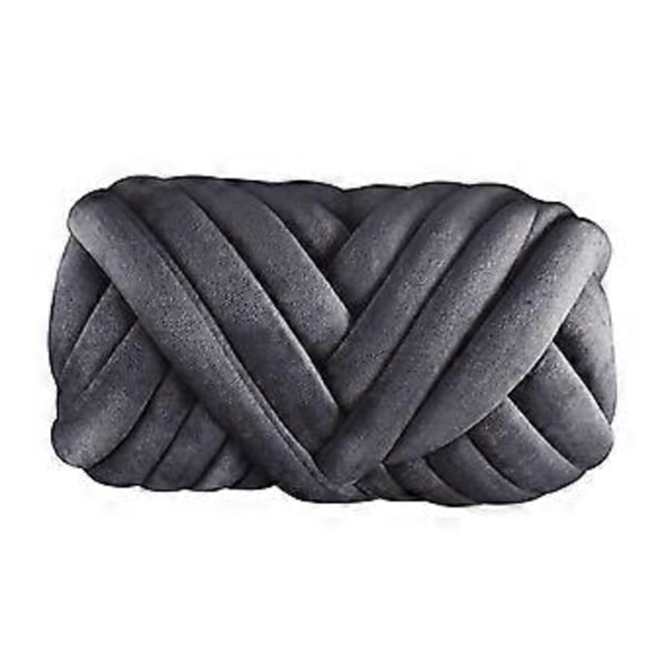 1 kg Velvet Chunky -lanka, käsivarsineulontaan sopiva paksu lanka tyynyihin, koreihin, huiveihin ja neuleisiin (tummanharmaa)