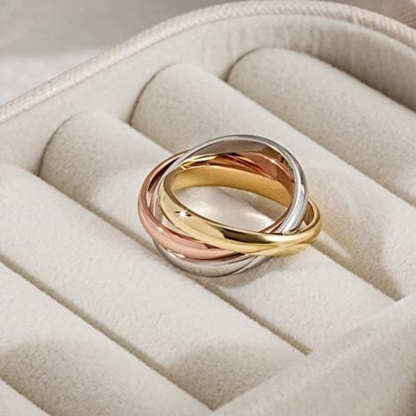 Färger Diamant Kristallklöver Band Statement Ringar för Kvinnor Infinity Interlocked Rolling Ringar Cocktail Förstärkare Finge