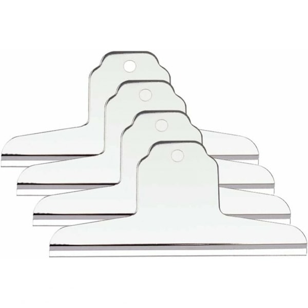 4 stk. 10 cm ekstra brede clips, sølvfarvede clips i rustfrit stål til papir