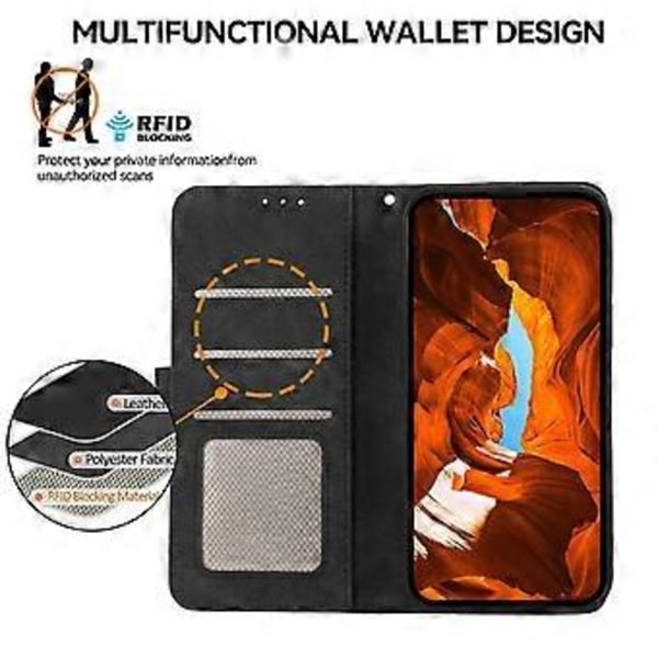 För Xiaomi 14T Fodral Färgskarvning Läder Flip Telefonfodral RFID-blockering (Stil C)