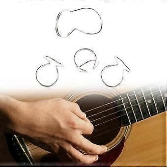 6x Gitarr Fingerplektrum Plektrum för Elgitarr Banjos Ukulele Argent