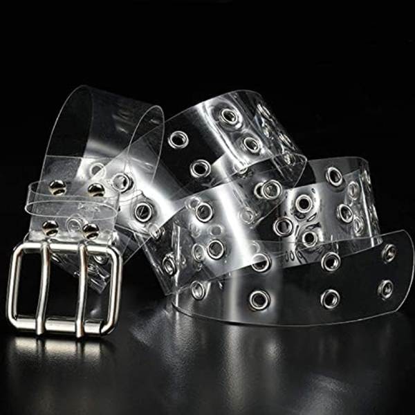 Fashion PVC Bred Transparent Klar Jelly Bælte med Fancy Spænde til Kvinder og Piger