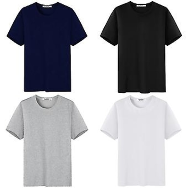 Sommer 2023 Blød Slim T-shirt Mænd Plain Tee Standard Blank T-shirt Ins Tees Top (XXXXXL Grå)