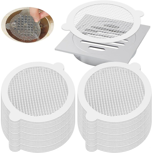 50 st Avloppshårfilter Fint Nät Badkar Avloppsskydd 11cm Lim