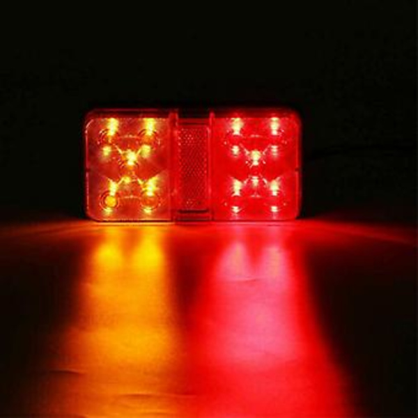 10LED Släpvagns Bakljus, Vattentät, Skruvdesign, Universal Passform, för Lastbilar Husvagnar Utes Båtar, Stopp/Bak/Blinkfunktioner (12-80V)