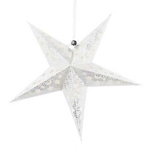 2 kpl Paper Star -riipuskoristeet 3D Tähti Ripus Koristeelliset Rekvisiitat (1 kpl 60cm Kulta, 1 kpl 60cm Hopea)