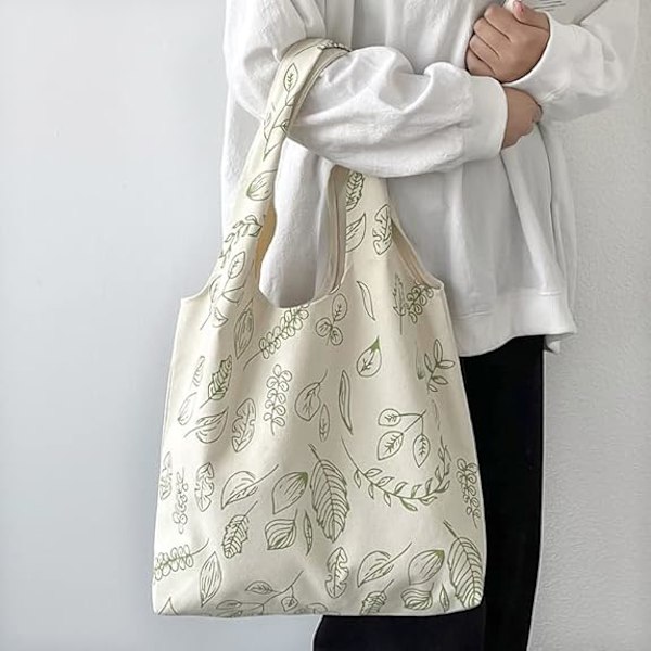 Minimalistinen Kukkakimppu Sööt Tote-Kassi Esteettinen Kukka Canvas Uusiokäyttöinen