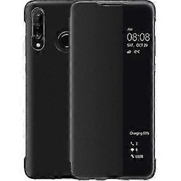 Huawei P30 Lite -kotelo, Smart View -nahkaflipsikotelo, [virransäästötila][täysi suoja](p30lite,bla - JA
