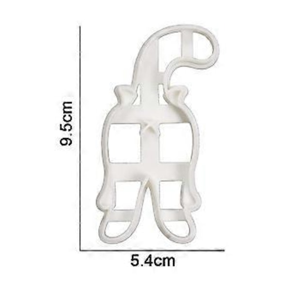 QQDD Kageudstikkere, 3D Katte Kageudstikkere til Børn, Kattehale Formet Katte Kageform til DIY Bagning, Kiks Prægning (form2)