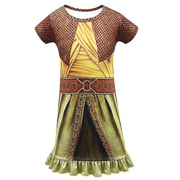 Baby Girls Dress Raya And The Last Dragon Cosplay Summer Cartoon Birthday Party Princess Dresses Children's Boys Clothing (110(3-4y) 80351brown)