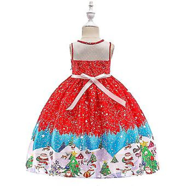 Barnflickor Jultomte Sving Tutus Klänning Julbal Princess Klänningar (12-13 År Röd D)