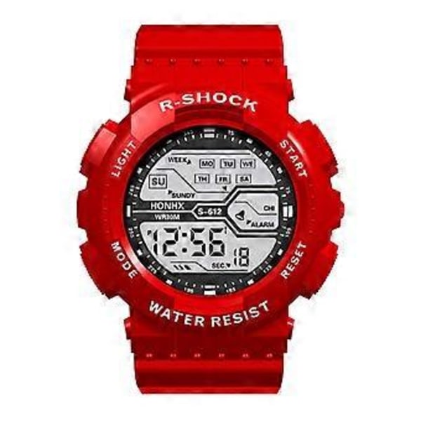 Mode LCD Digital Stoppur Datum Herr Sport Armbandsur - Trendig Herr Sportur med Digital Display WH