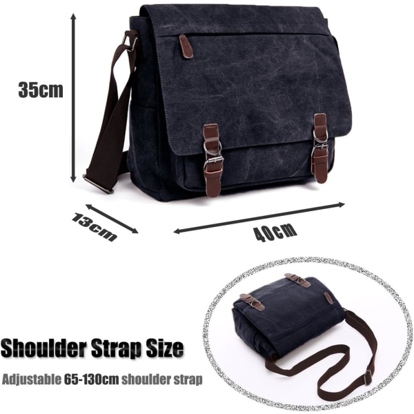 Herr Axelväska Canvasväska Crossbodyväska Messenger Bag Axelväska