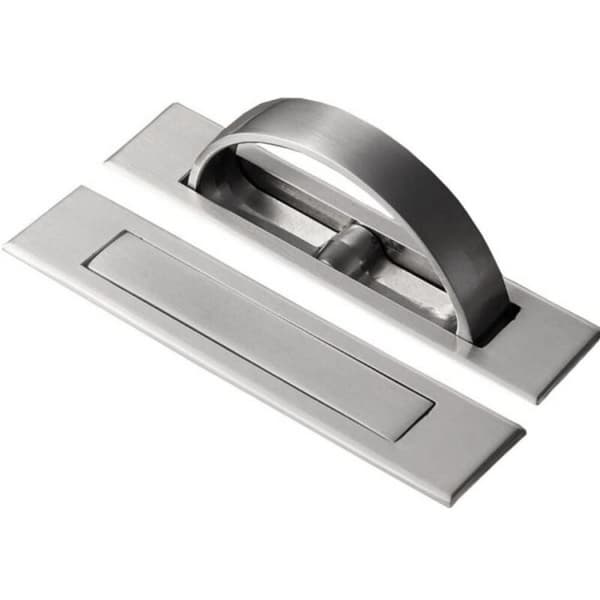2 st Borstad Silver Infälld Dörrhandtag Tatami Dold Handtag