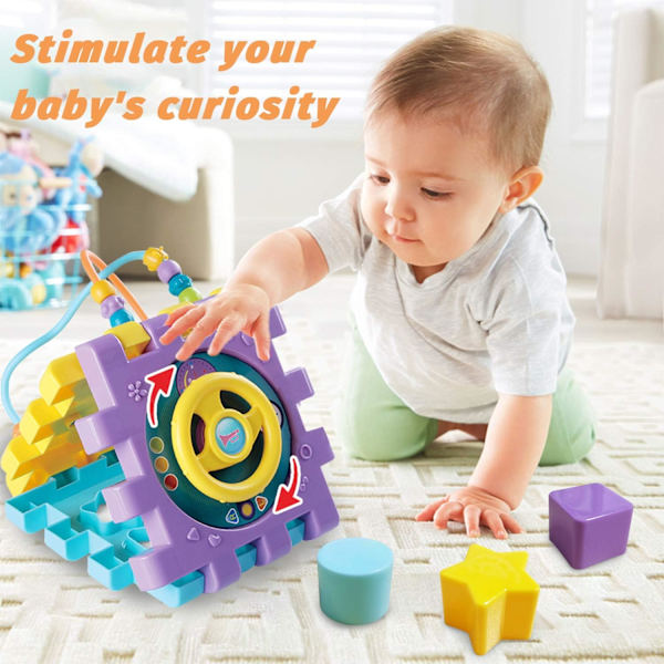 Baby Toy 6-i-1 Multifunksjonelt lekesenter med musikkfargeperle
