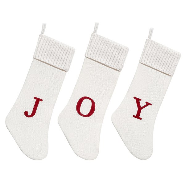 Hängande stickade ull julklappspåsar Juldekorationer Julstrumpor Julhängslen Stora julklappspåsar
