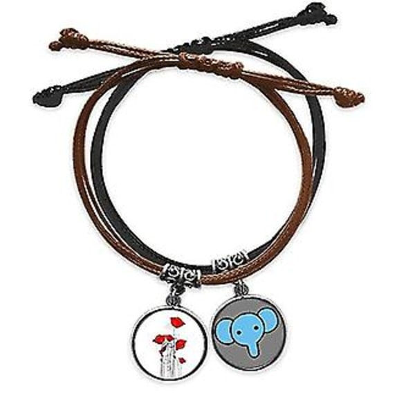 Rött Blommor Konstlinje Måleri Majs Armband Rep Handkedja Läder Elefant Armband ( )