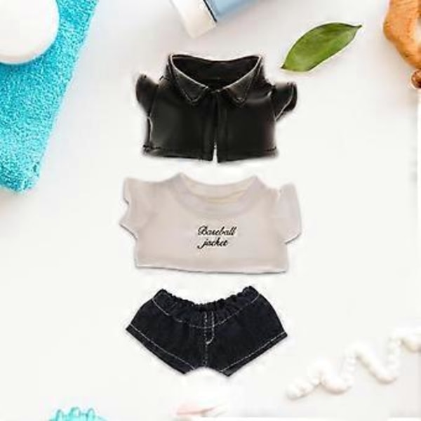Gosedjurskläder Flickdocka Topp Outfit Fotorekvisita för Barn Födelsedagspresent Pedagogisk DIY Klä upp Låtsaslek för 15 cm (byxdress)