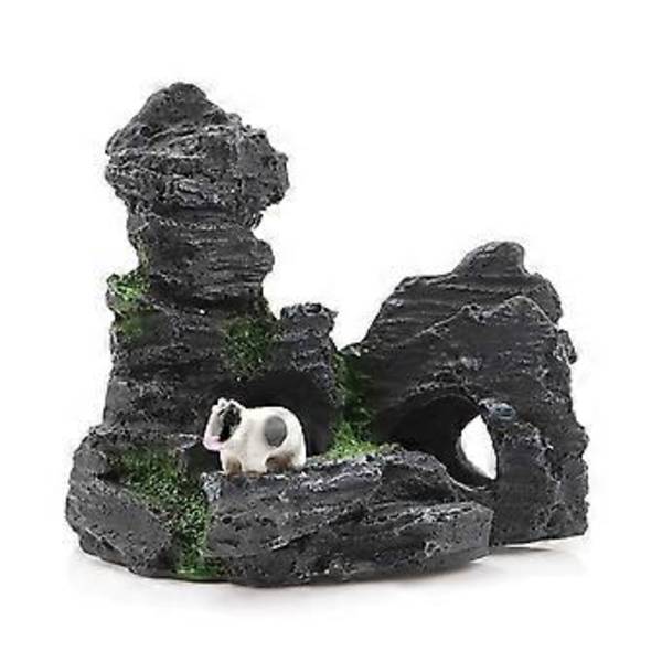 1 stk Kreativ akvariumdekorasjon landskap harpiks steinbed akvarium simulering harpiks steinbed 1