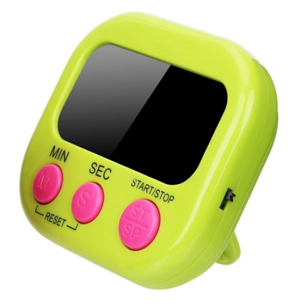 Grøn digital timer magnetisk køkken timer stor skærm læring