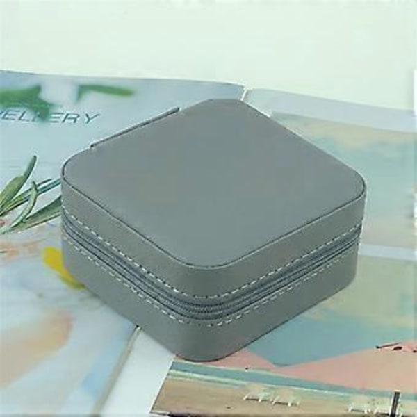 Opgraderet Spejl Smykkeboks Organizer Smykker Display Case Candy Farve Klassisk Rejse Opbevaring PU Læder Øreringe Organizer (C07)