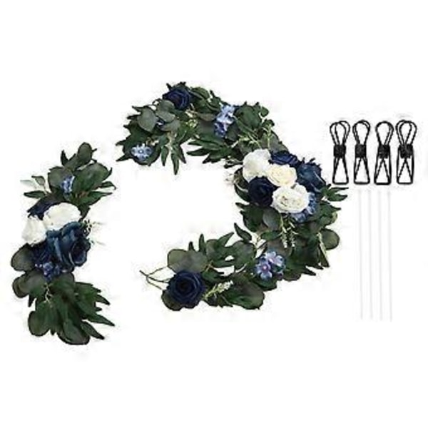 2 Sæt Bryllupsblomsterdekorationer Roseform Livagtig Levende Farve Lugtfri Velkomstblomsterdekorationer (18063 BS BL)