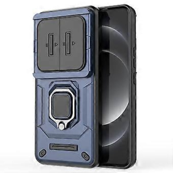 Xiaomi 14 Ultra -kotelo PC+TPU jalustalla ja liukuvalla linssinsuojuksella - Sininen (Sininen)
