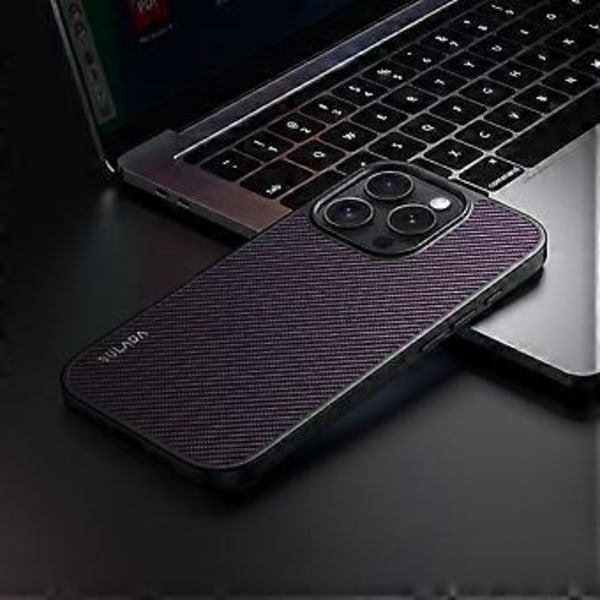 SULADA iPhone 16 Pro Cover Kompatibelt med MagSafe Metal Lens Frame PU+TPU Telefon Cover (Style D)