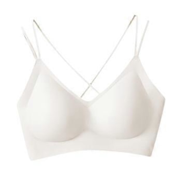 Dam BH Jelly Strip Support T-shirt BH Underkläder Push up BH Vadderade Braletter(M Vit)