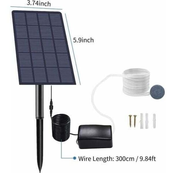 2,5W Solcells-driven Syrepump, Solcells Dammpump, Akvariepump