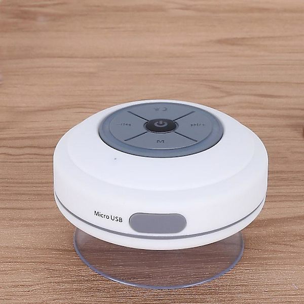 Regnbågsfärgad LED Bluetooth-duschhögtalare med FM-radio och stark sugkopp, IPX5 bärbar vattentät högtalare