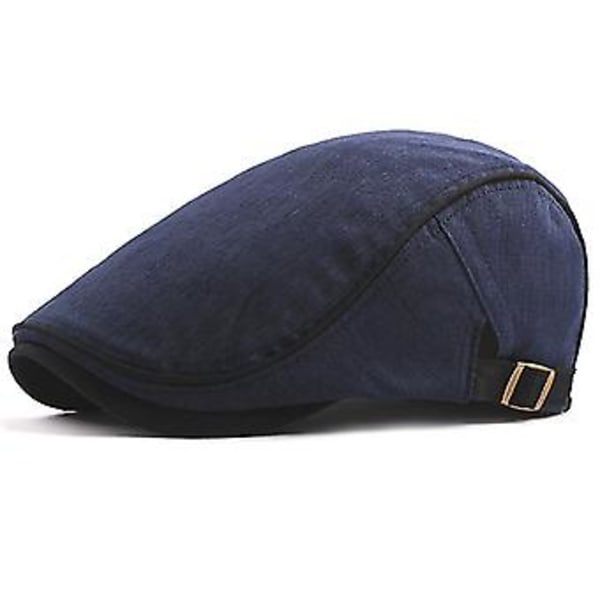 Mens Boys Flat-top Caps Beret Cabbie Country Peaky Newsboy Golf Driving Hats( Navy Blue)