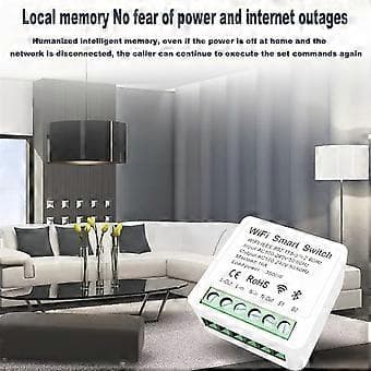 CoRui eWeLink Wifi 16A MINI Smart Switch Timer Trådlös Switch Smart Hem (Vit 04)
