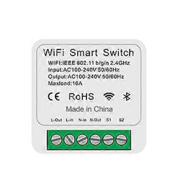 CoRui eWeLink Wifi 16A MINI Smart Switch Timer Trådløs Bryter Smart Hjem (hvit)