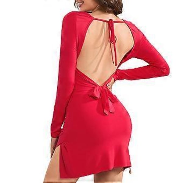 [newpattern] Sexet figursyet minikjole med flæser til kvinder Rabat lange ærmer Club Party kort nederdel (style9690)