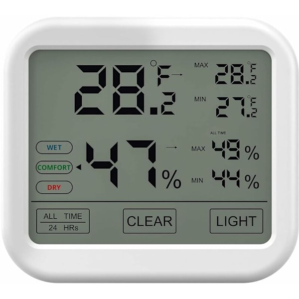 Inomhus termometer hygrometer med hög noggrannhet, digital LCD Tem