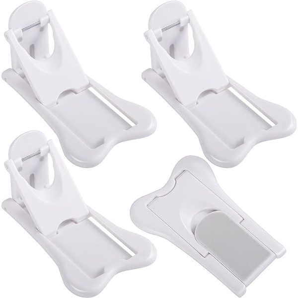 Set med 4 skjutdörrslås  Babysäkerhetsspärr Självhäftande skjutande fönsterblock Barnsäkra skjutdörrslås för dörrfönstergarderobsanvändning