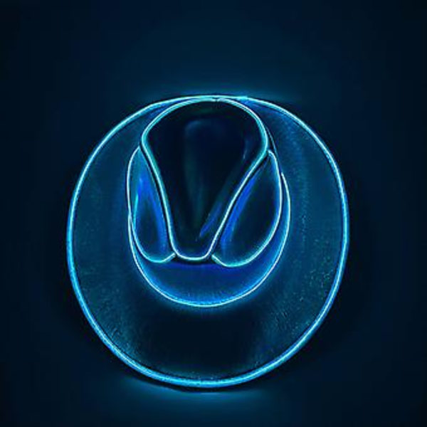 Disco Luminous Led Brudgum/Brud Cowgirlhatt Lysande Ljus Barkeps Bachelorette Party Tillbehör Blinkande Neon Western Cowboyhatt (Blå)