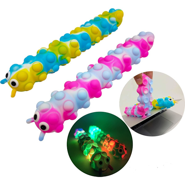 Rabatt Nye 3D Anti-Trykk Klem & Magisk Kattlarve Blekksprut Sugkopp Sansestimulerende Leke Autistiske Pop Fidget Leke for Barn & Voksne (2 stk)