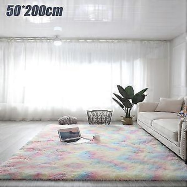 Fluffig Plyschmatta Vardagsrum Ryamatta Rektangulär Matta Dekor (Gradient Ramp 50x200cm)