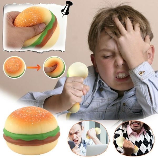 Mjuk Plast Simuleringsmat Avlastning Leksak Burger Squ
