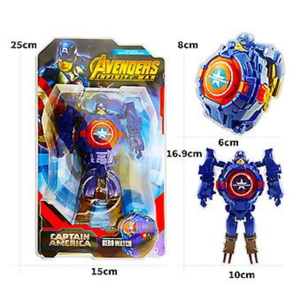 Superhjälte Kreativ Robot Transformer Barn Lysande Klocka, Pojkar Digitala Armbandsur Lättläst Cartoon Armbandsleksak Födelsedagspresent (D)