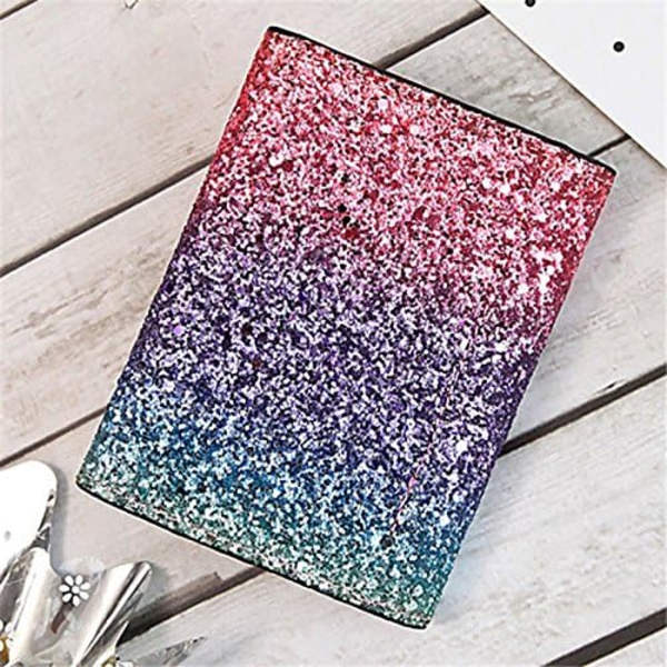 Metallpaljetter Liten Plånbok PU Läder Patchwork Hasp Mini Plånbok för Kvinnor Flickor Pengar Plånbok Kort Myntväska