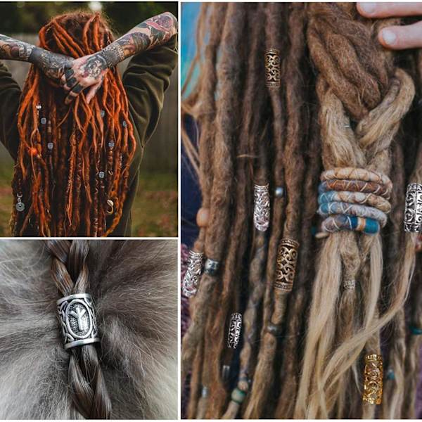 80 stykker vikinge skægperler gamle nordiske hår rørperler dreadl