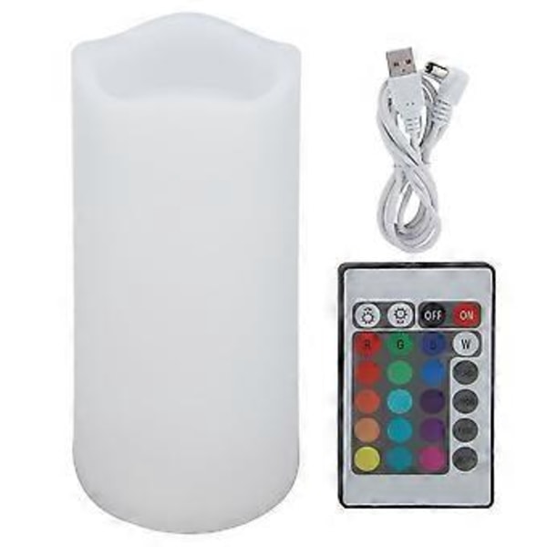 LED Nattlampa i Ljusform USB-Laddning Fjärrkontroll Dekorations Skrivbordslampa
